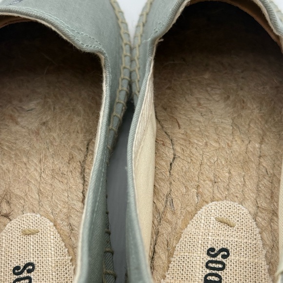 Soludos La Vie En Rosé Embroidered Espadrille Flats Blue Canvas Slip-On Shoes - Picture 16 of 16